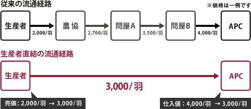 流通経路の比較