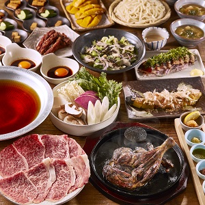 霜降り和牛しゃぶすき&骨付き塚田焼の贅沢コース